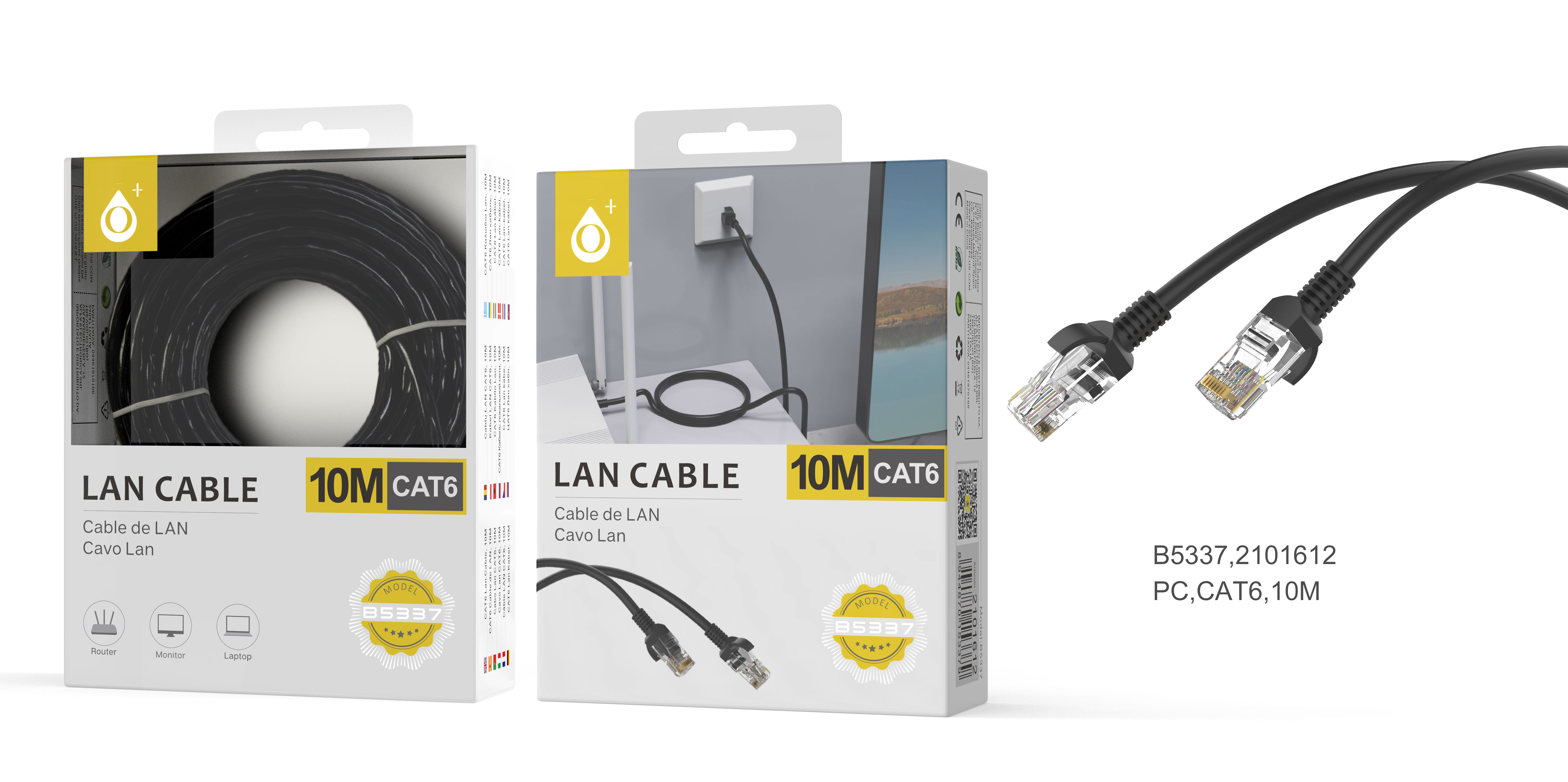 B5337 NE Cable Internet CAT6 , 10M Longitud, Negro
