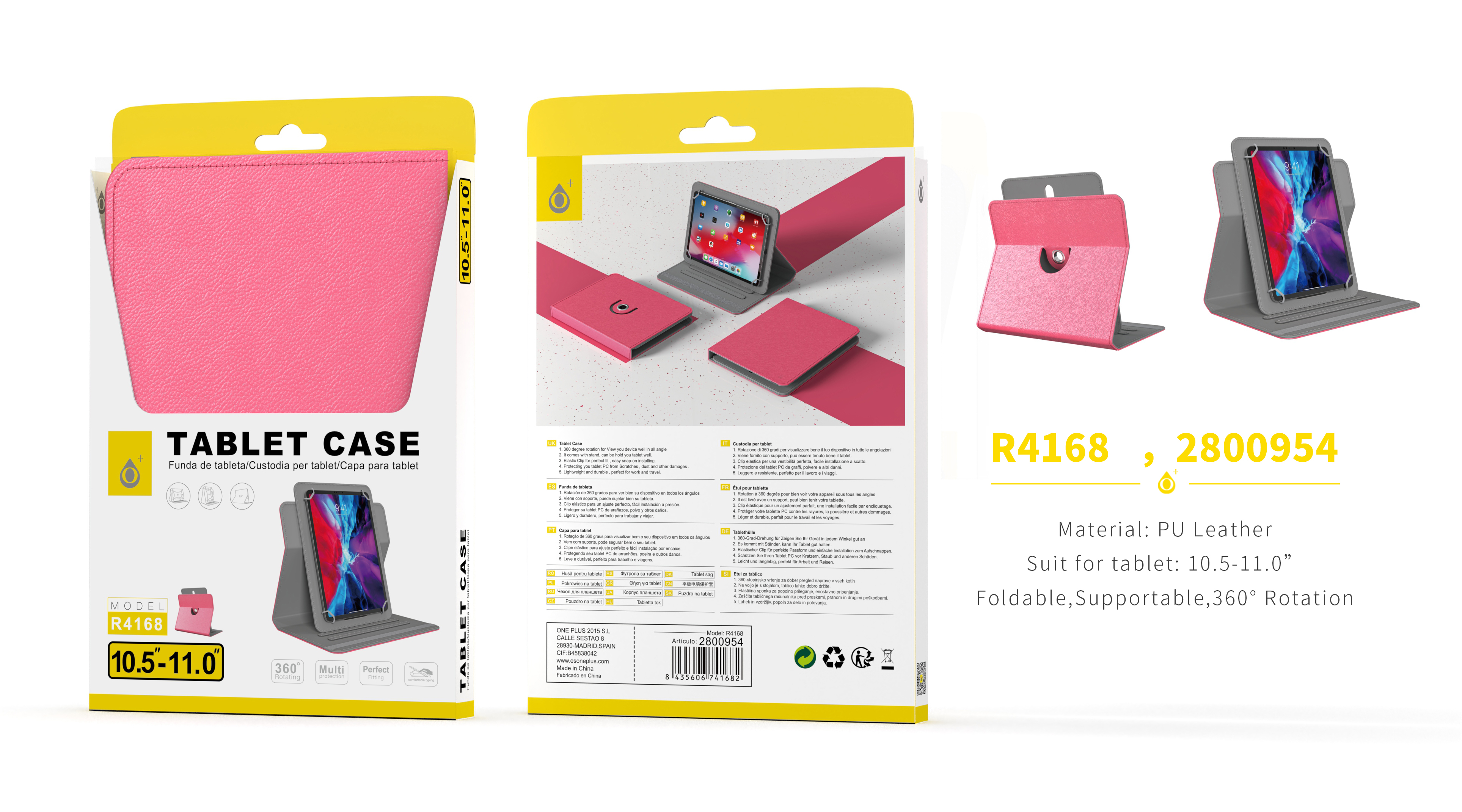 R4168 RS Funda universal  Portable para Tablet 10.5-11.0 pulgada Rosa