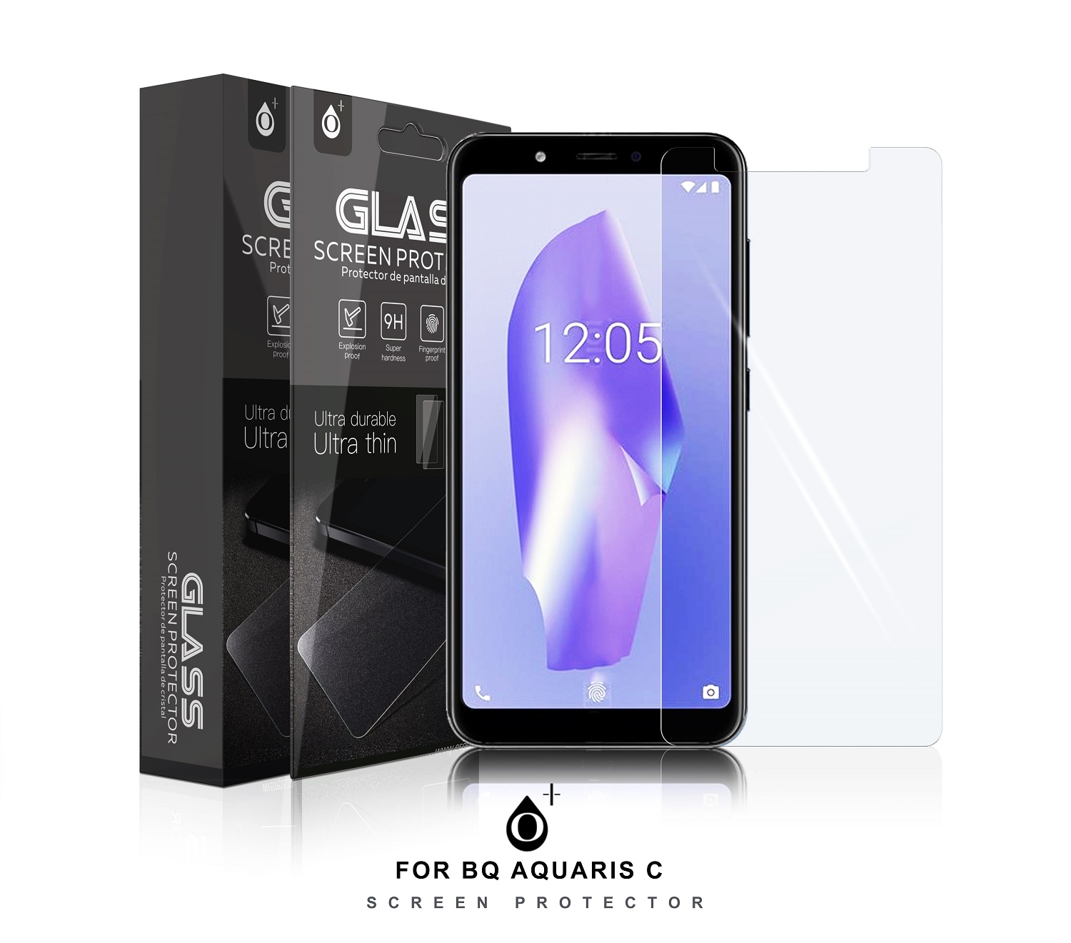 AQ C Protector de Pantalla Cristal para BQ AQ C