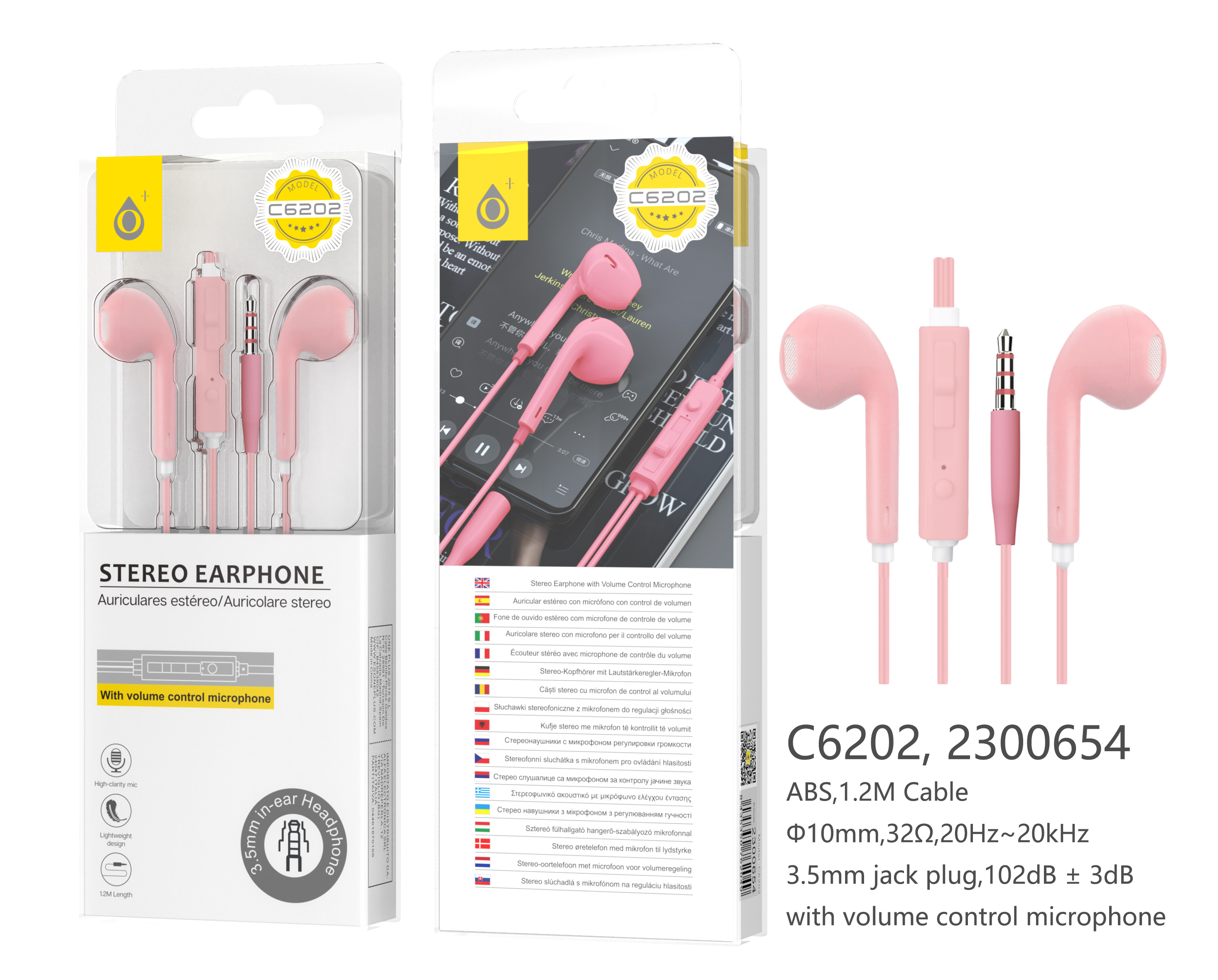 C6202 RS Auriculares con Microfono Air, Rosa