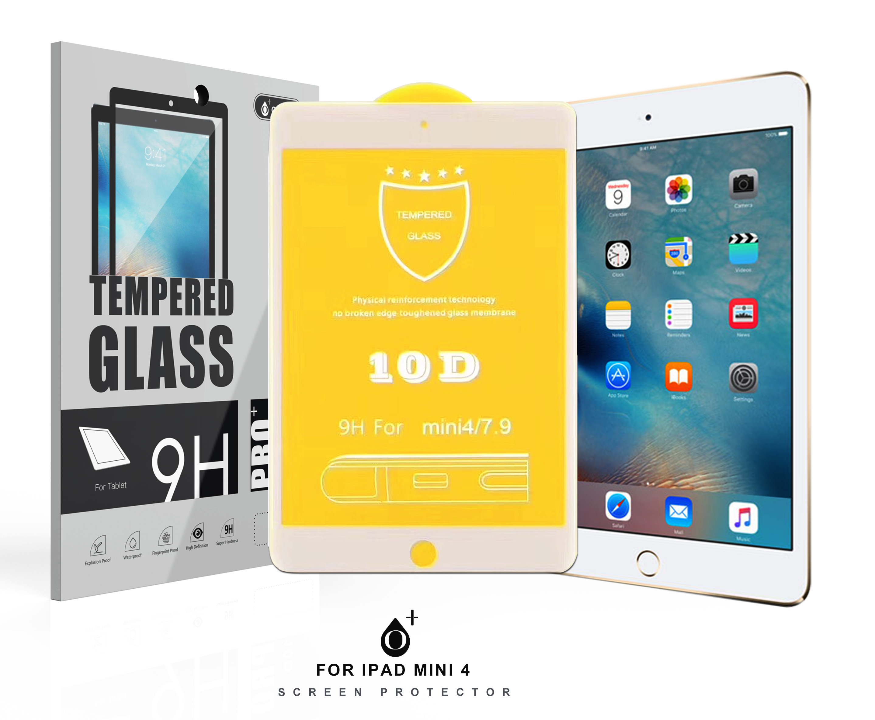 EQ BL IPAD MINI 4 Protector de Pantalla Cristal Reforzado para Ipad Mini 4 , Blanco