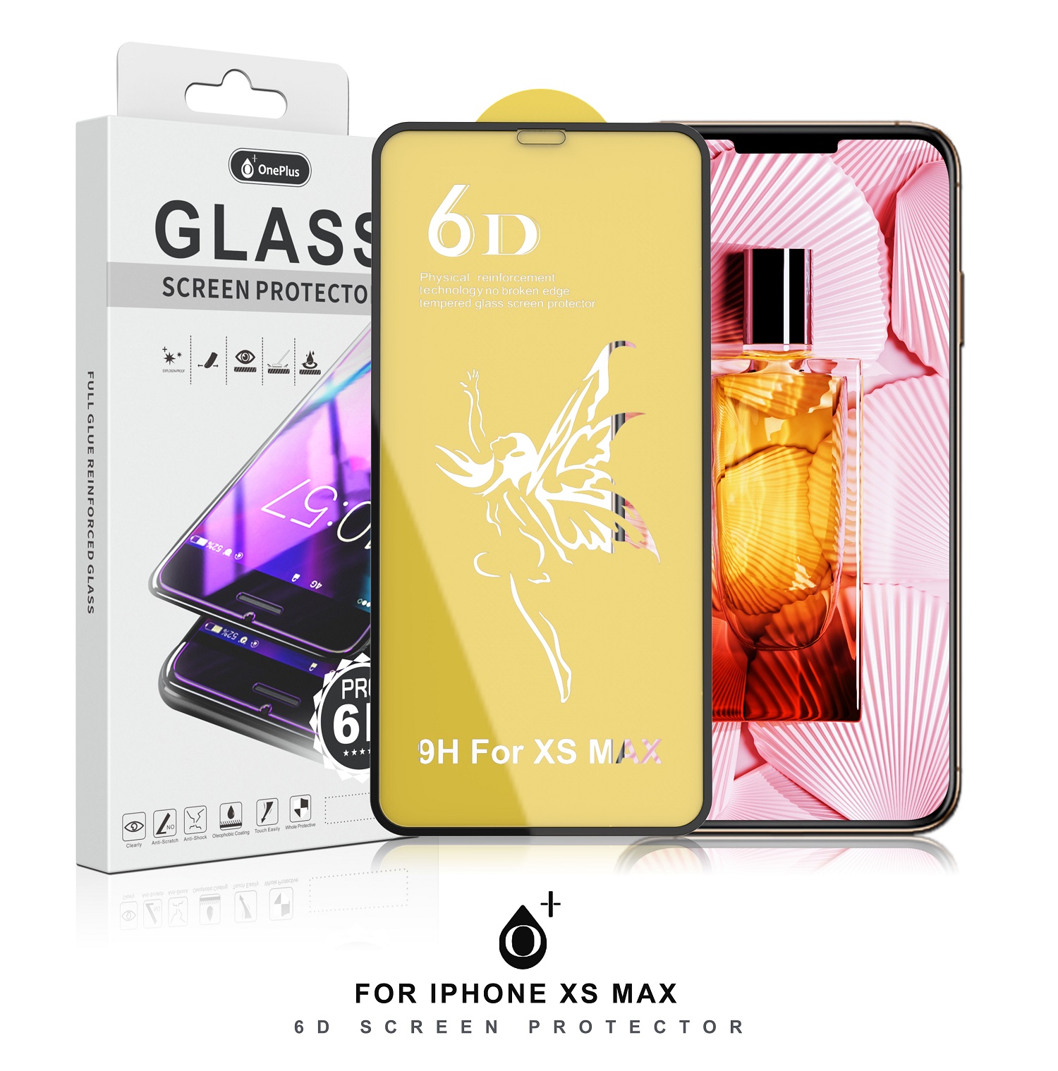 EQ IP 11 PRO MAX/XS MAX NE 6D Protector de Pantalla Cristal Reforzado para Iphone 11 PRO MAX/XS MAX , Negro