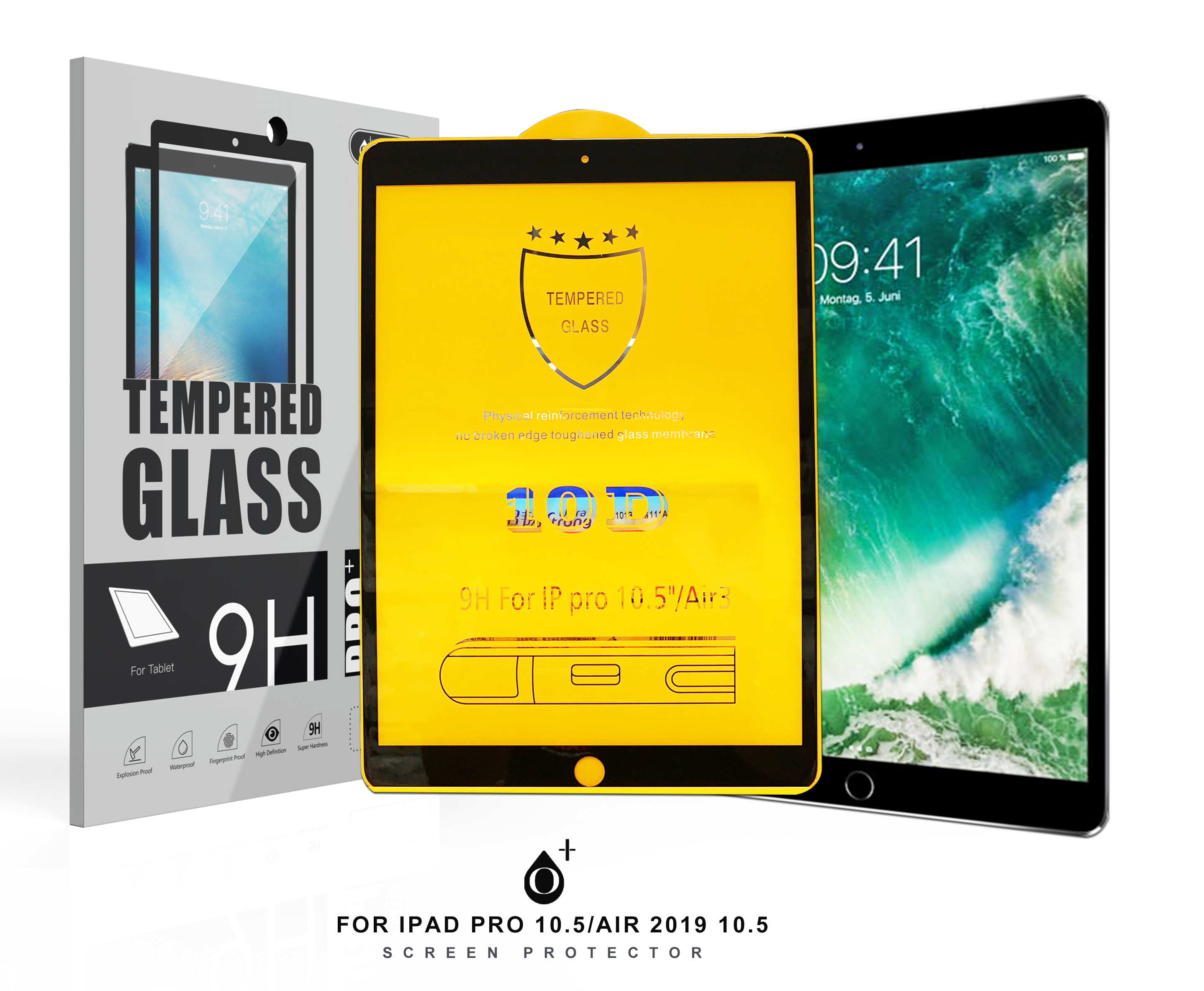 EQ NE IPAD PRO 10.5 Protector de Pantalla Cristal Reforzado para Ipad Pro 10.5 , Negro