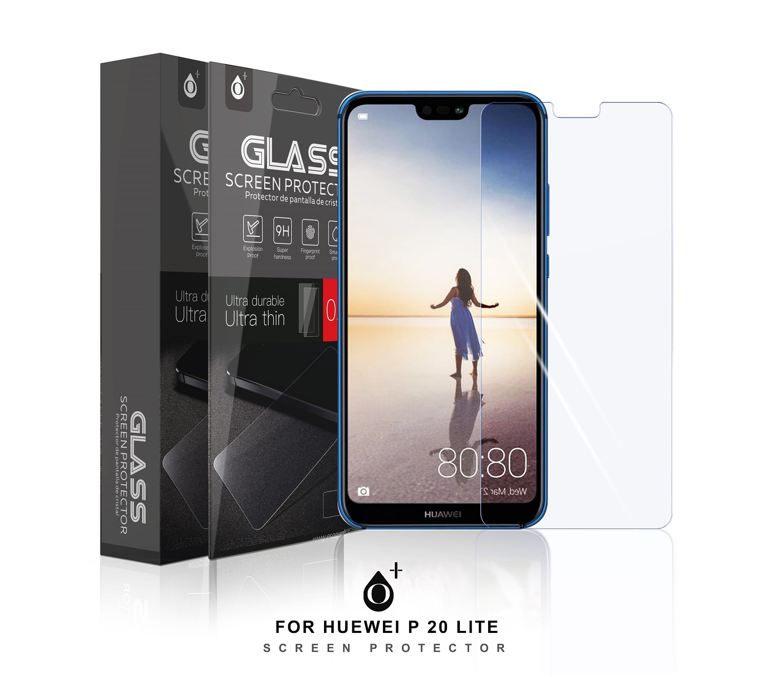 HW P20 Lite Protector de Pantalla Cristal para Huawei P20 Lite