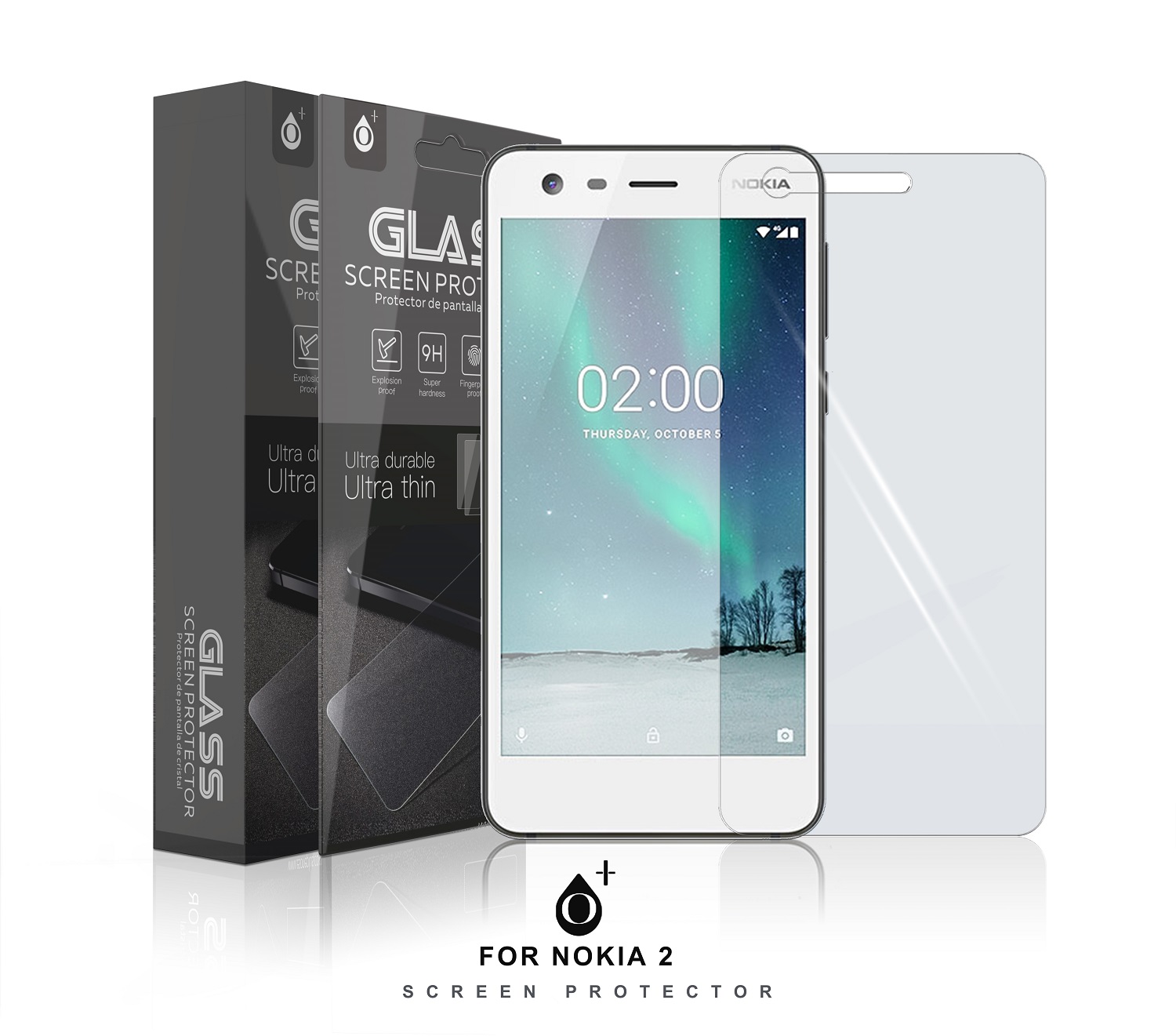 NK 2 Protector de Pantalla Cristal para Nokia 2