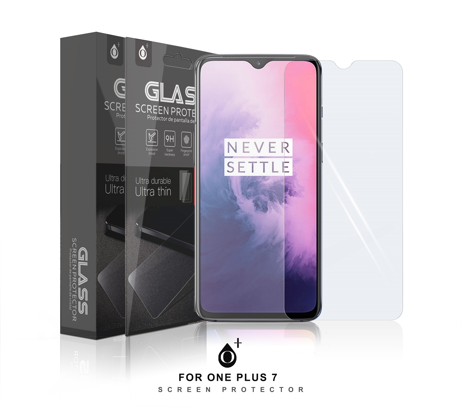 ONE Plus 7 Protector de Pantalla de Cristal para One Plus-7