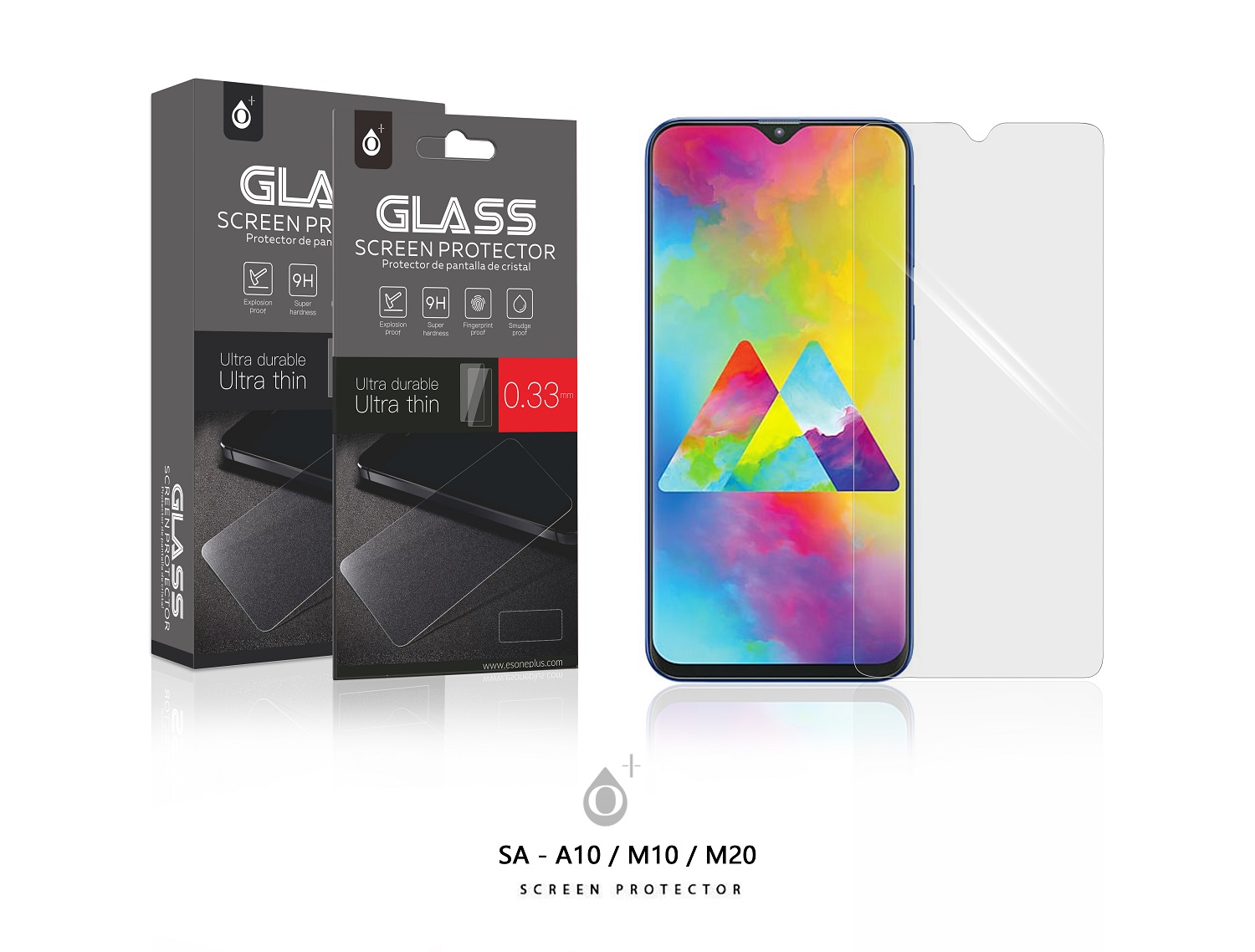 SA A10/M10/M20 Protector de Pantalla de Cristal para Samsung A10/M10/M20