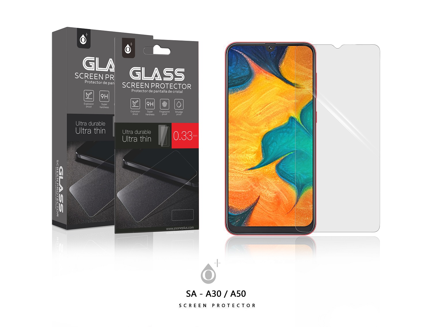 SA A20/30/50/M30 Protector de Pantalla Cristal para Samsung A20/A50/A30/M30