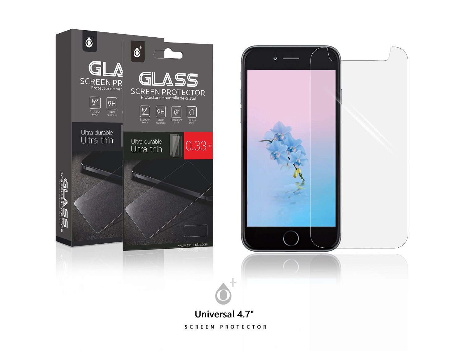 U4,7 Protector de Pantalla Cristal para Movil Universal 4,7"